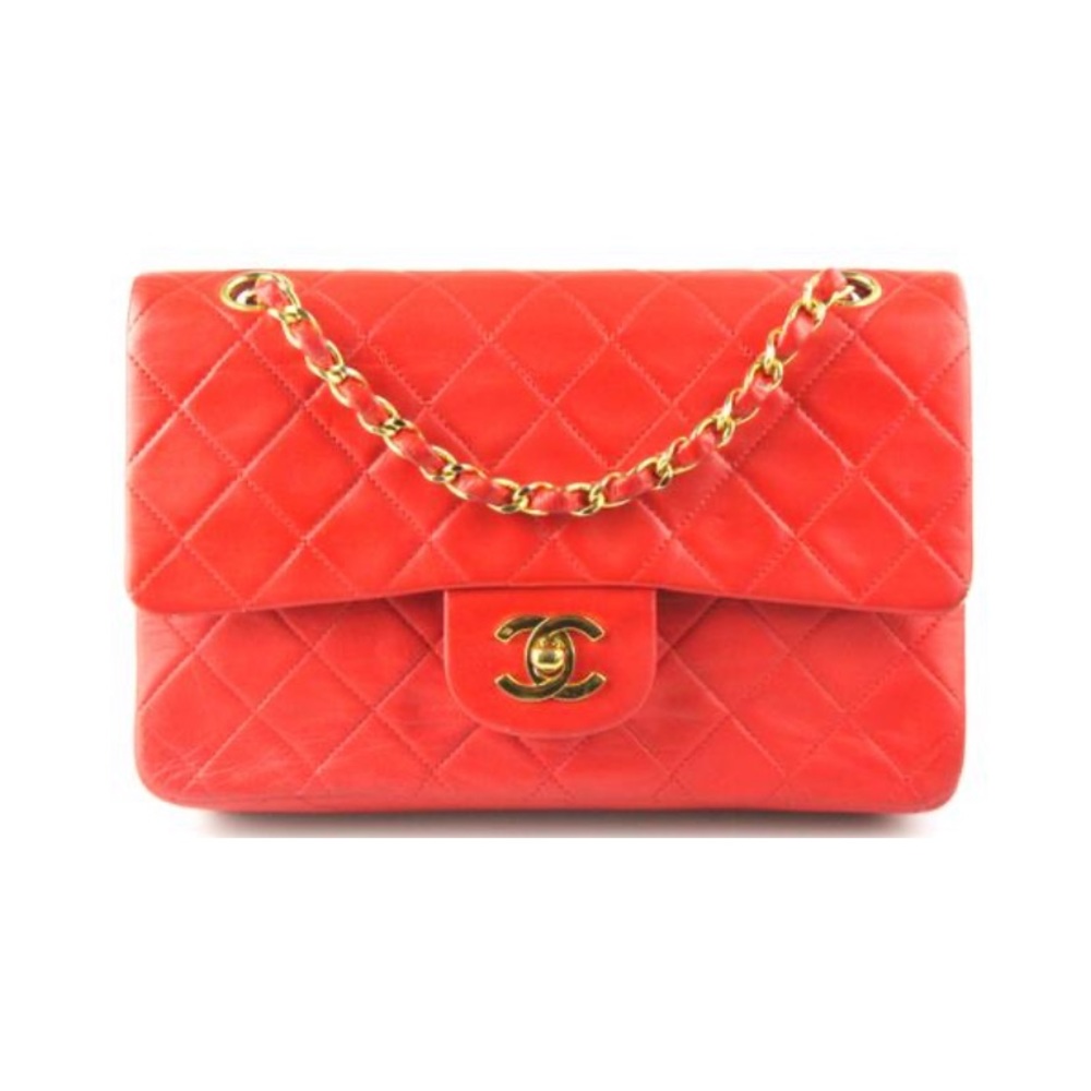 Red Chanel Small Classic Double Flap